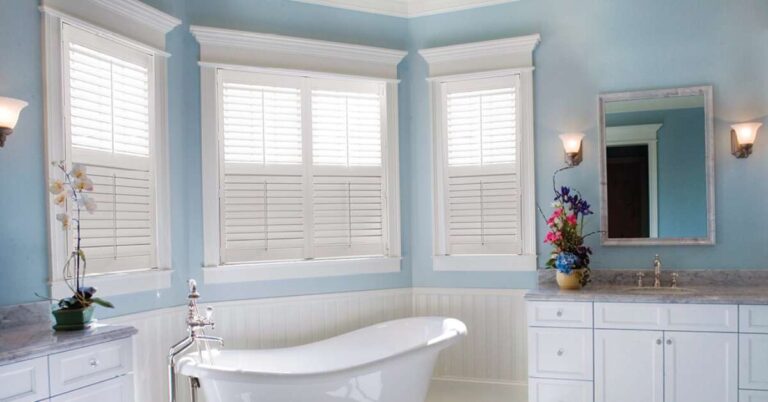 Elegant bathroom with Alta shutters