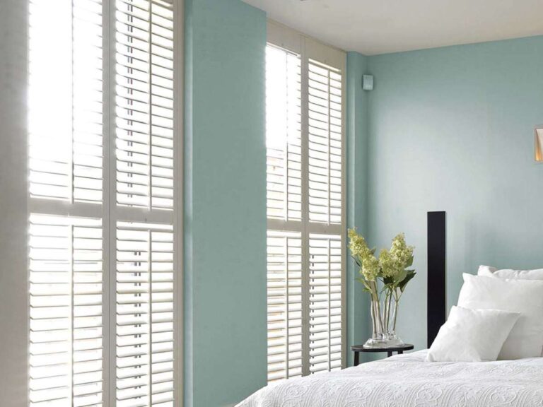 Elegant room with wooden shutters.
