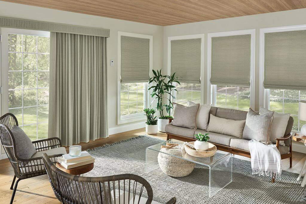 Graber Woven Wood Shades in Living Room