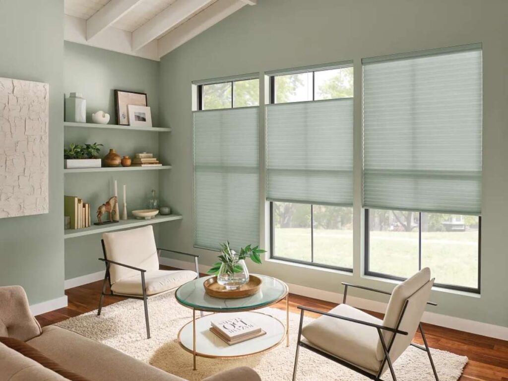 Graber Bottom Up Cellular Shades in Living Room