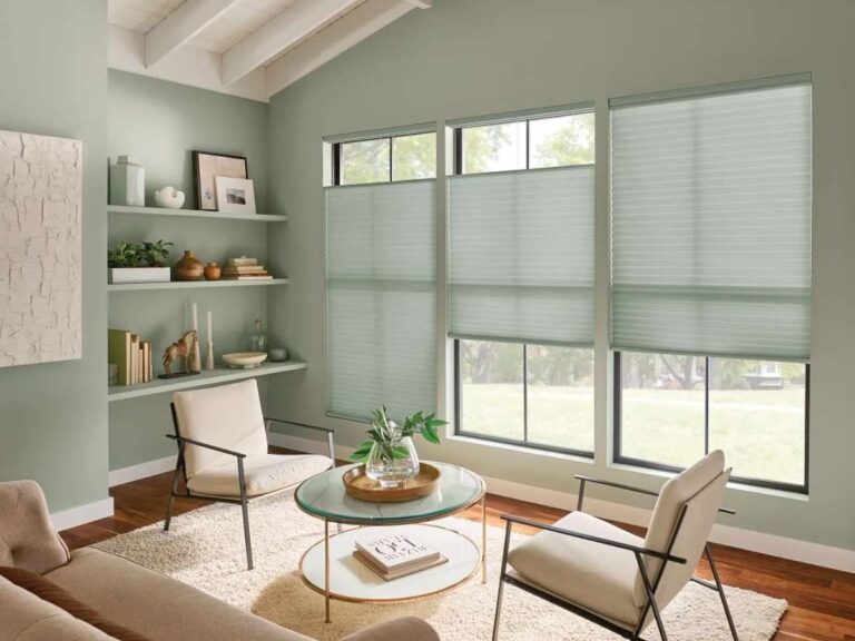 Graber Bottom Up Cellular Shades in Living Room