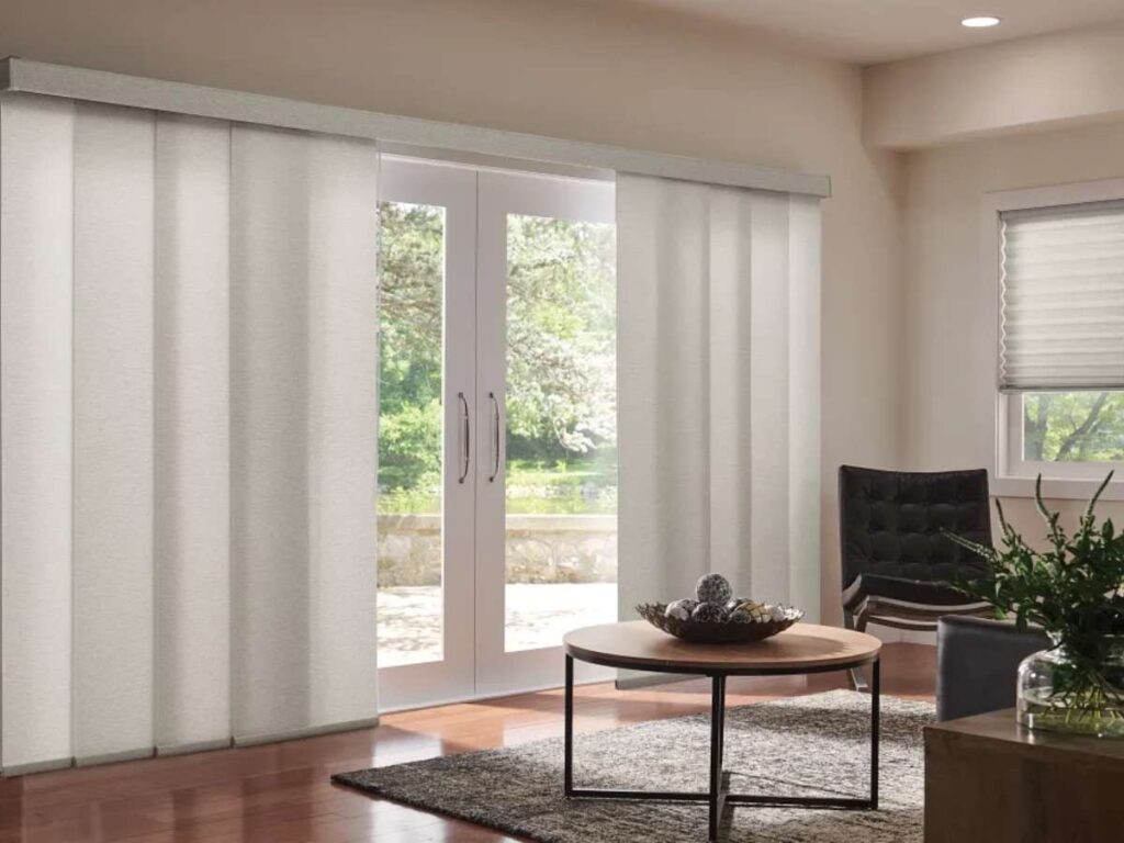 Graber sliding panel track blinds in sliding door