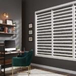 Graber Motorized Zebra Shades in Home Office
