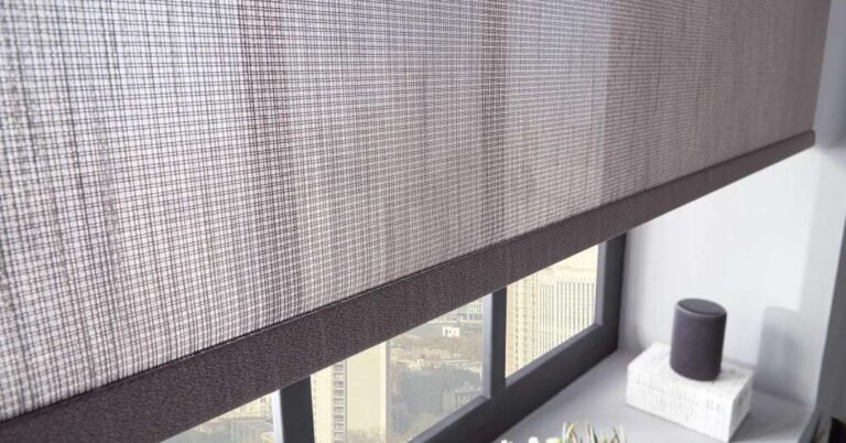 Textured shades covering large window