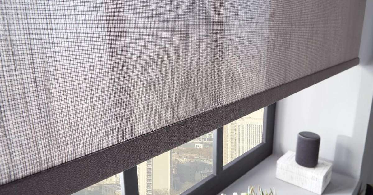 Textured shades covering large window