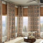Horizons Patterned Drapery in White Boho-style Living Room
