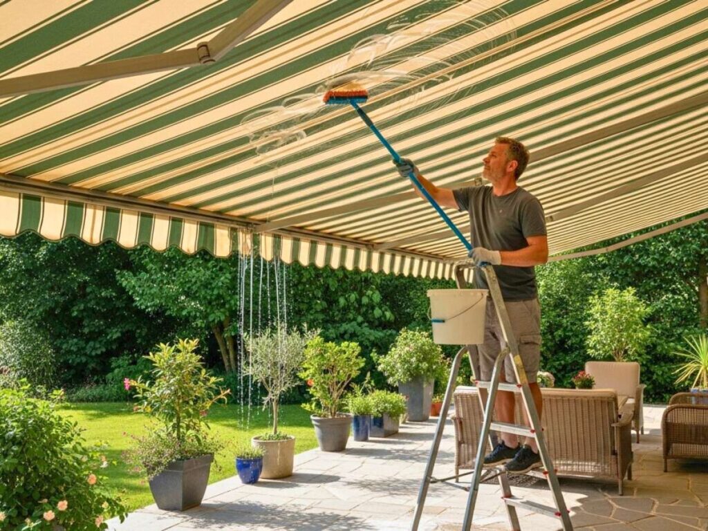 Retractable awnings are surprisingly low-maintenance. Routine care involves brushing off debris, rinsing with mild soap and water, and allowing the fabric to dry before retracting.