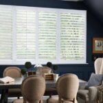 alta white shutters in a dining room