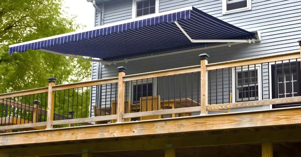 striped awnings in a home