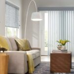 graber vertical blinds in a living room