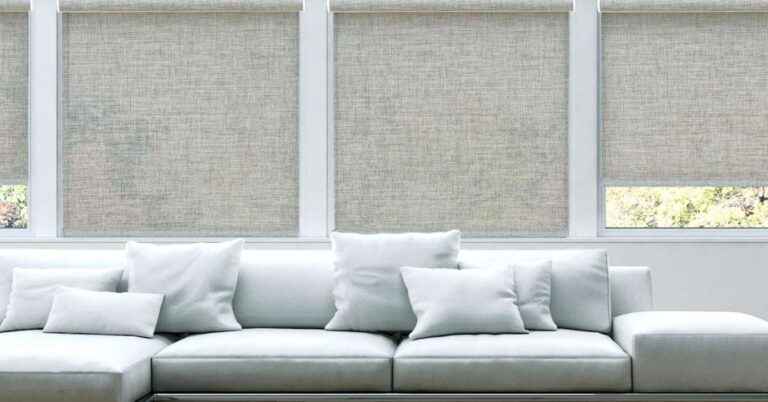 minimalist roller shades in a home