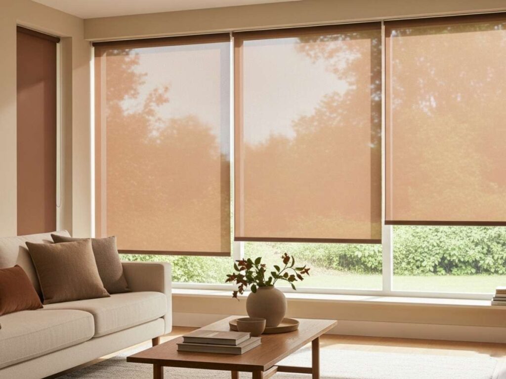 Soft Brown Roller Shades