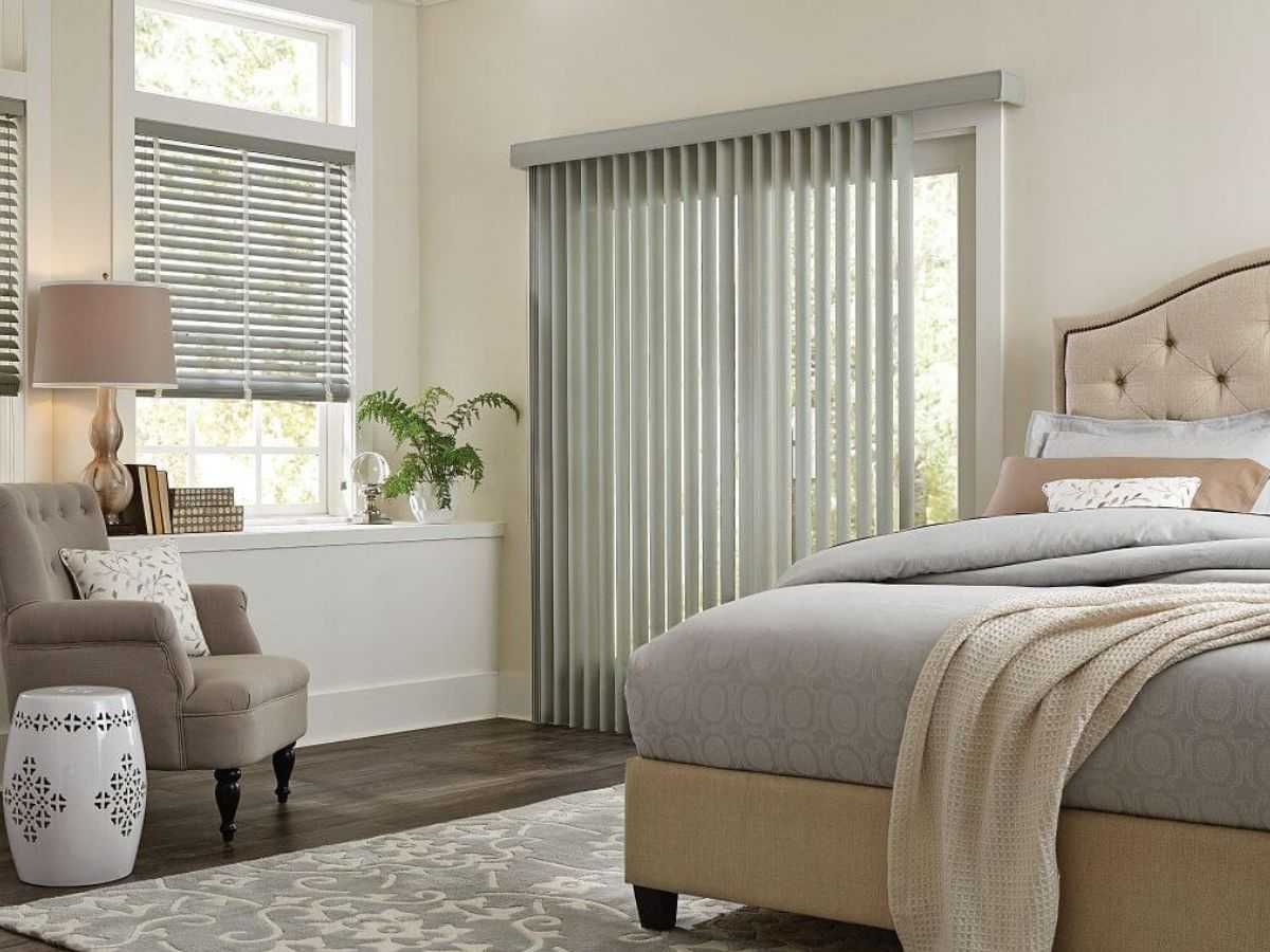 Graber vertical bBlinds installed in a bedroom