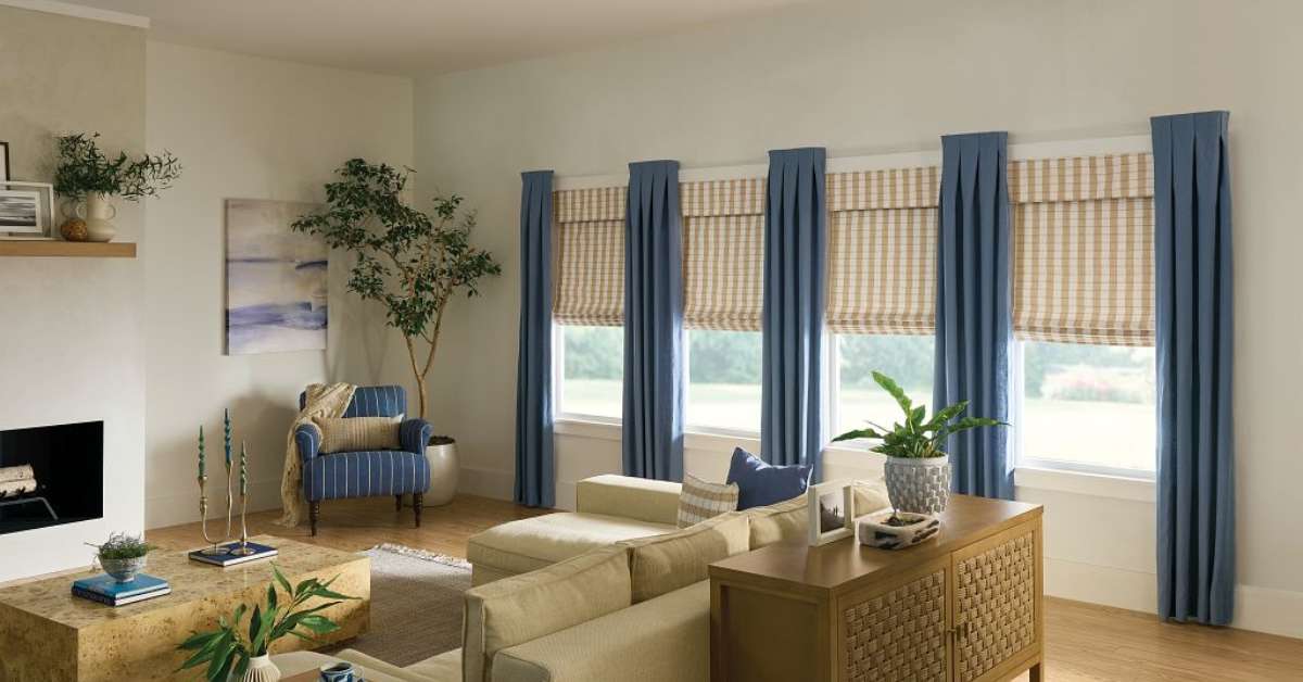 Horizons Roman Shades with Side Panels