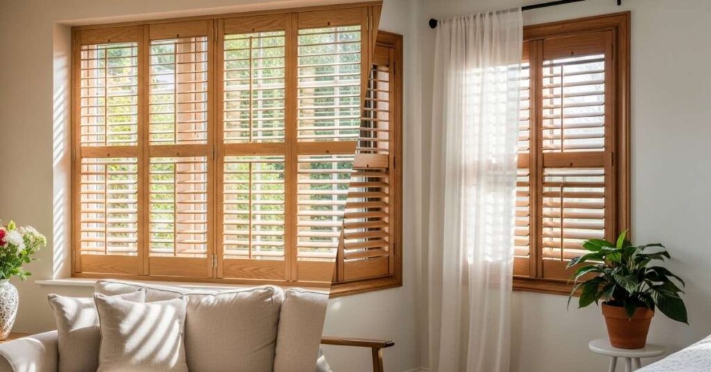 this is a photo of inside vs. outside mount shutters