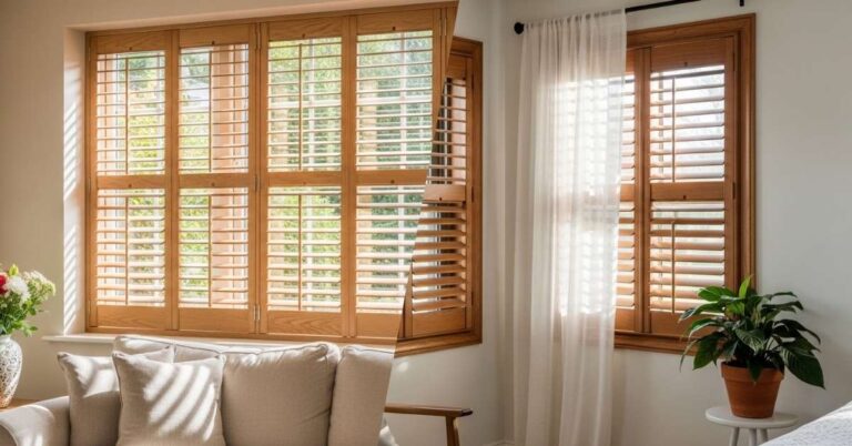 this is a photo of inside vs. outside mount shutters
