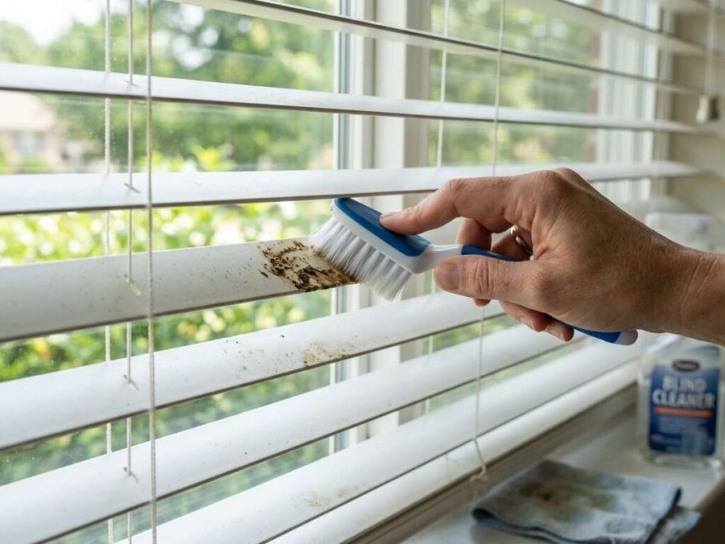 Brushing Grime Off Faux Wood Blinds
