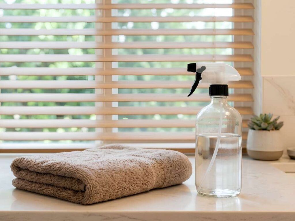 Drying Faux Wood Blinds Towel Mist
