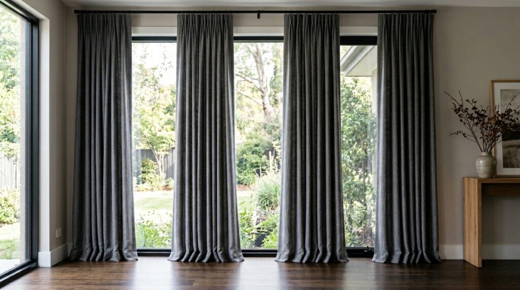 Gray Breaking Drapes