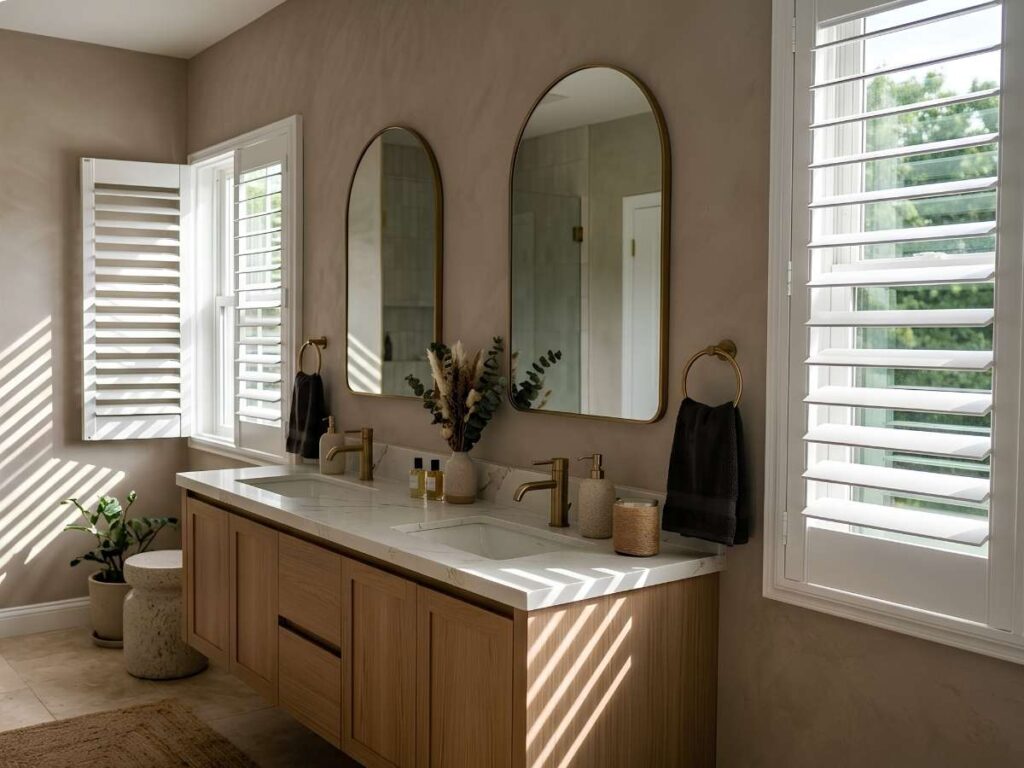 Composite Shutters in Bathroom