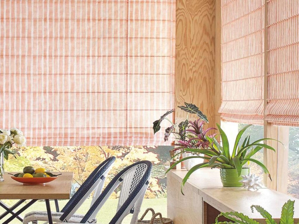 This is a photo of a Roman shades close up look of its fabric