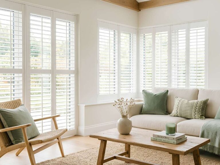 Large shutters in a living room